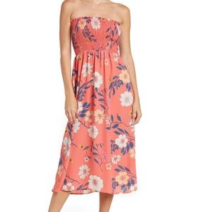 Floral strapless dress